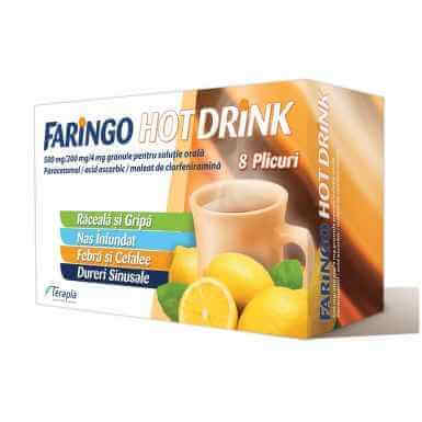 Faringo Hot Drink – 500 mg/200 mg/4 mg x 8 Sachets