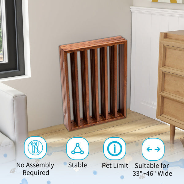 24 Inch Brown Foldable 4-piece Pet Fence - MAYONAL STORE